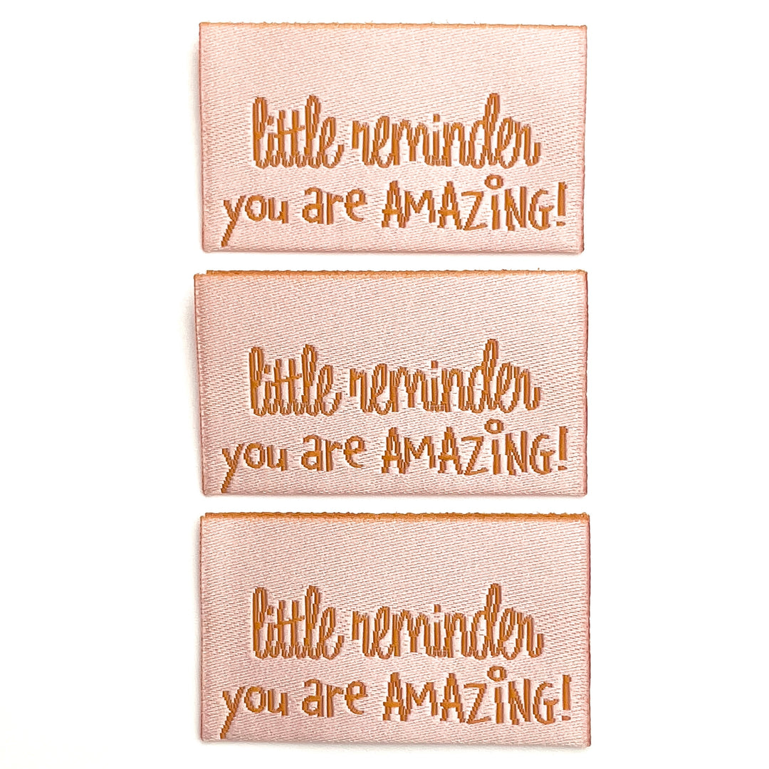 Weblabel „Little Reminder Amazing“ - Rosa Orange - 3 Stück