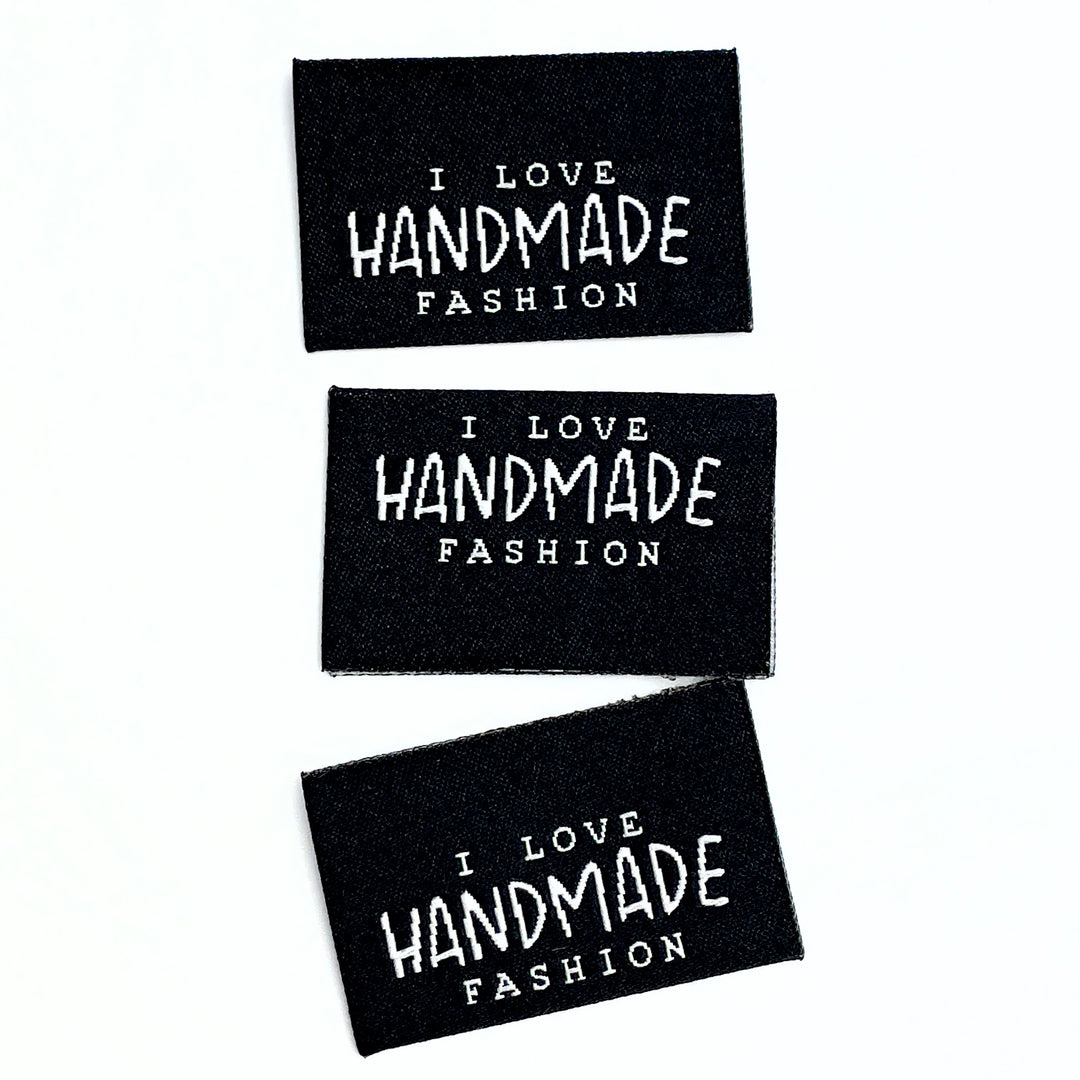 3 Weblabel „i love handmade fashion“ - Schwarz