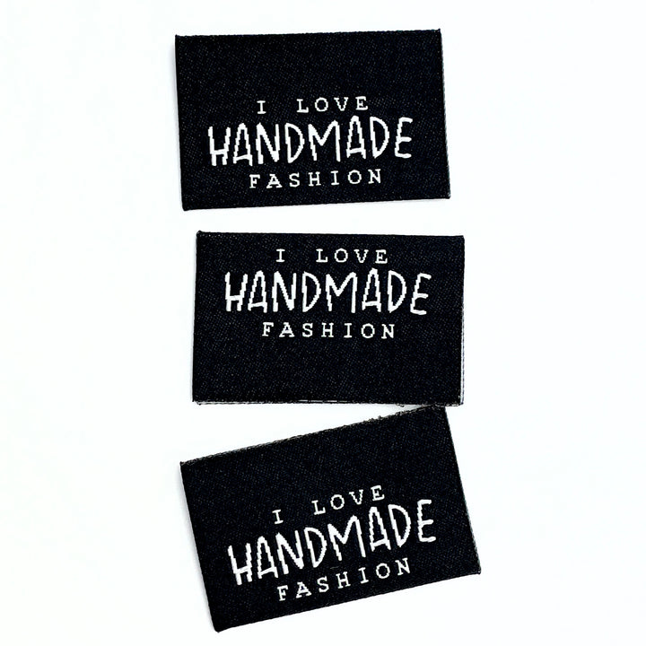 Weblabel „i love handmade fashion“ - Schwarz - 3 Stück