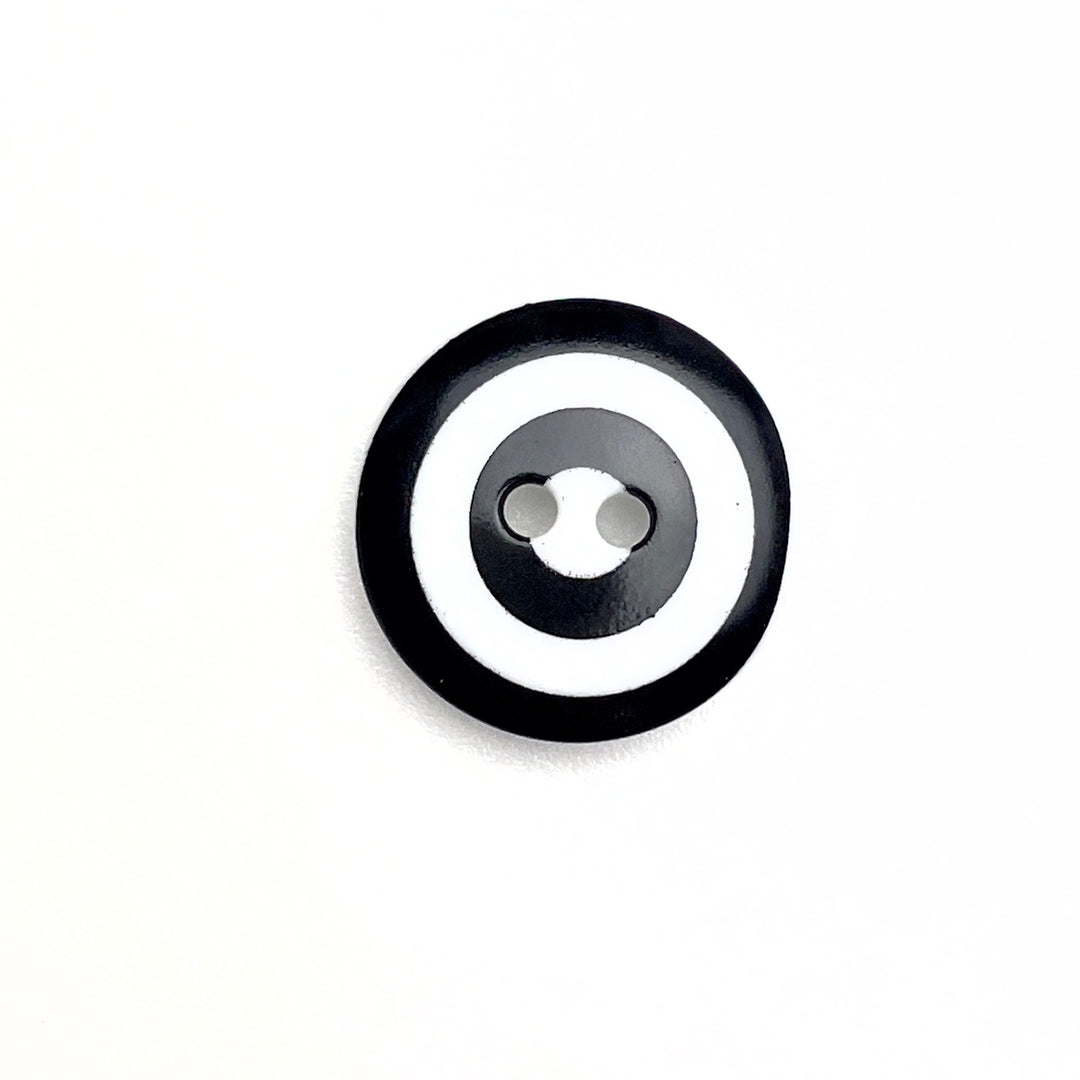 1 Knopf 15 mm - Schwarz Weiß