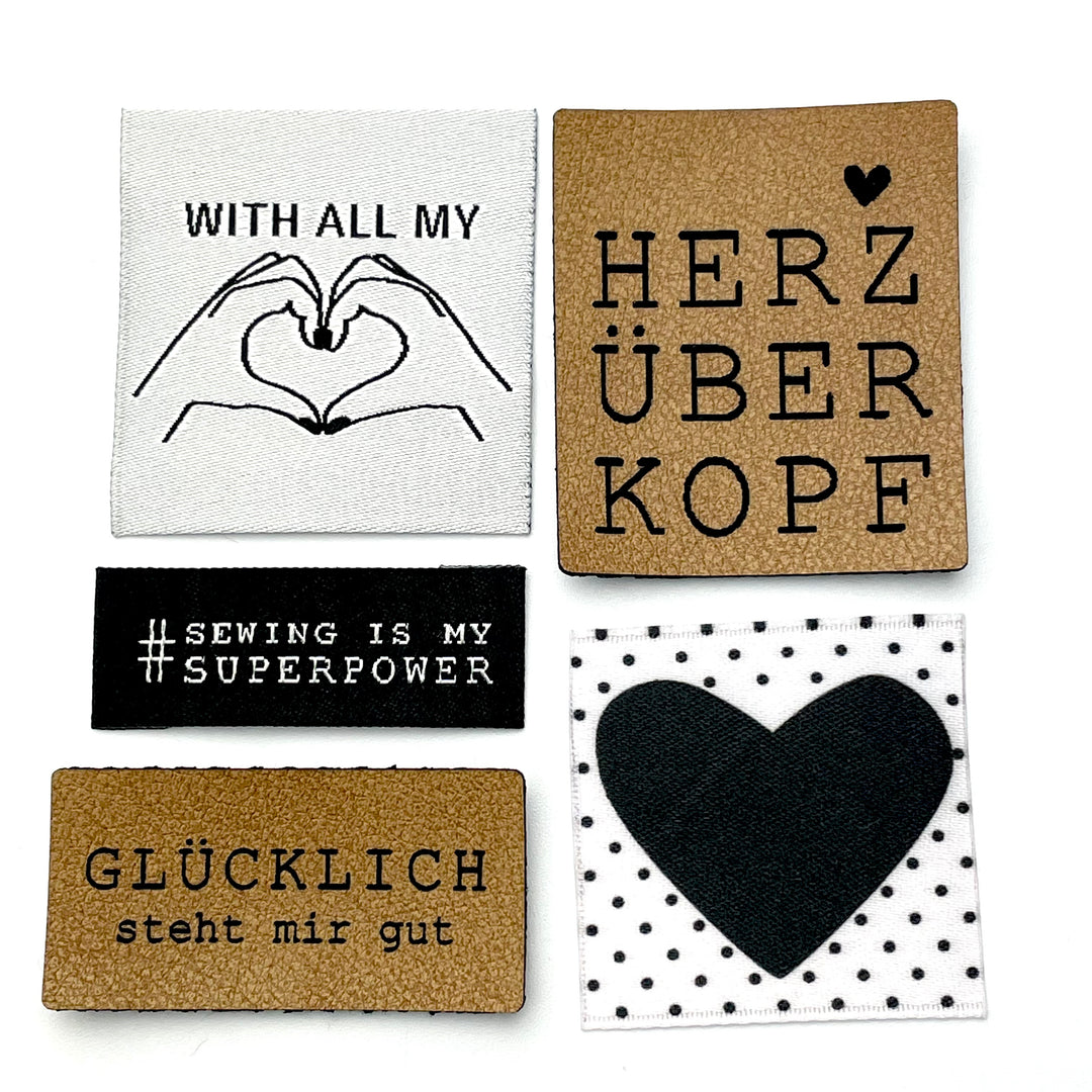 Weblabel „Sewing is my superpower“ - Schwarz