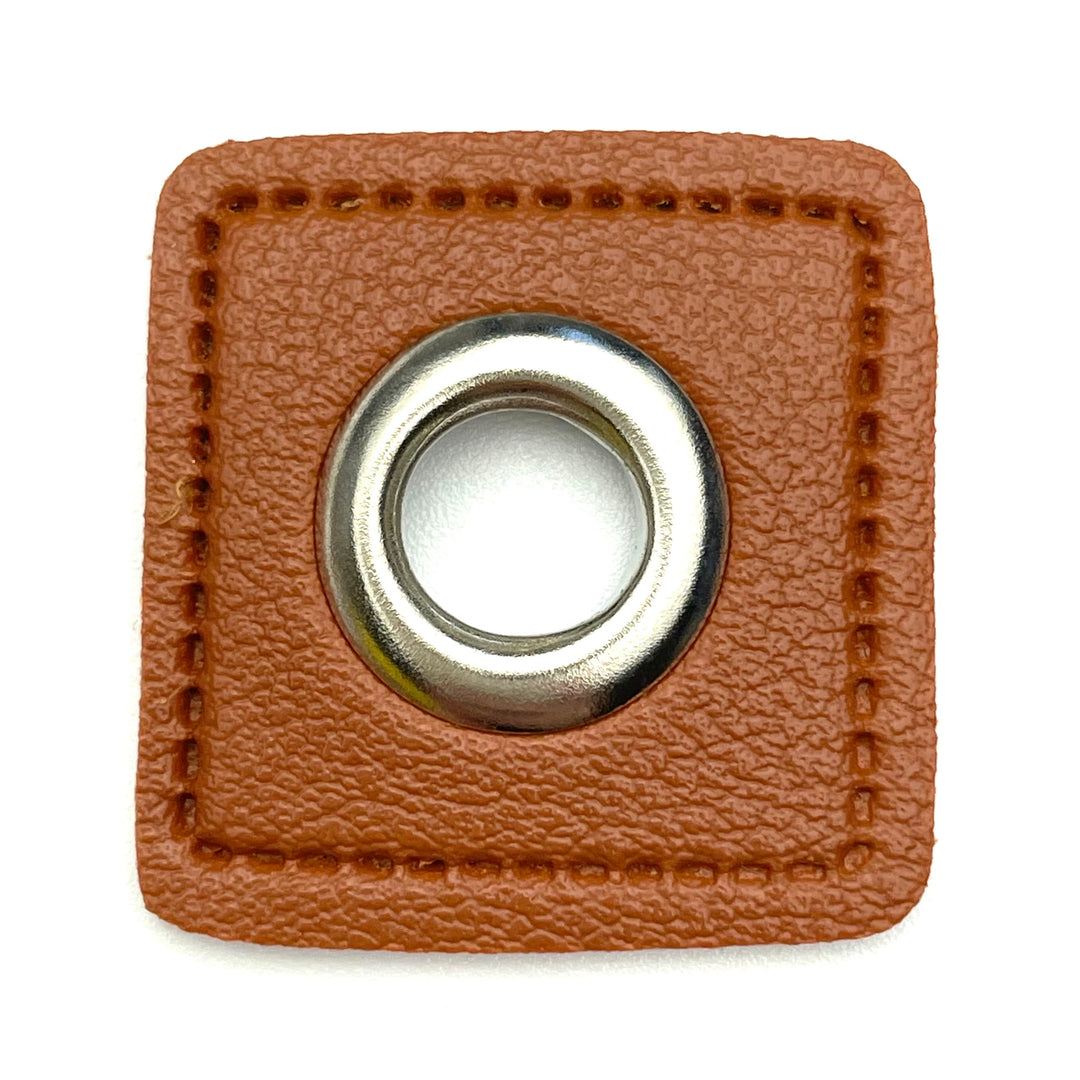 1 Ösenpatch 8mm - Braun Nickel