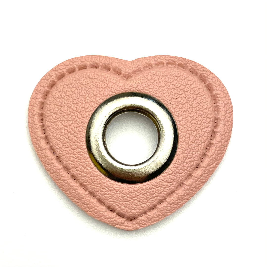 1 Herz Ösenpatch 8mm - Rosa Nickel