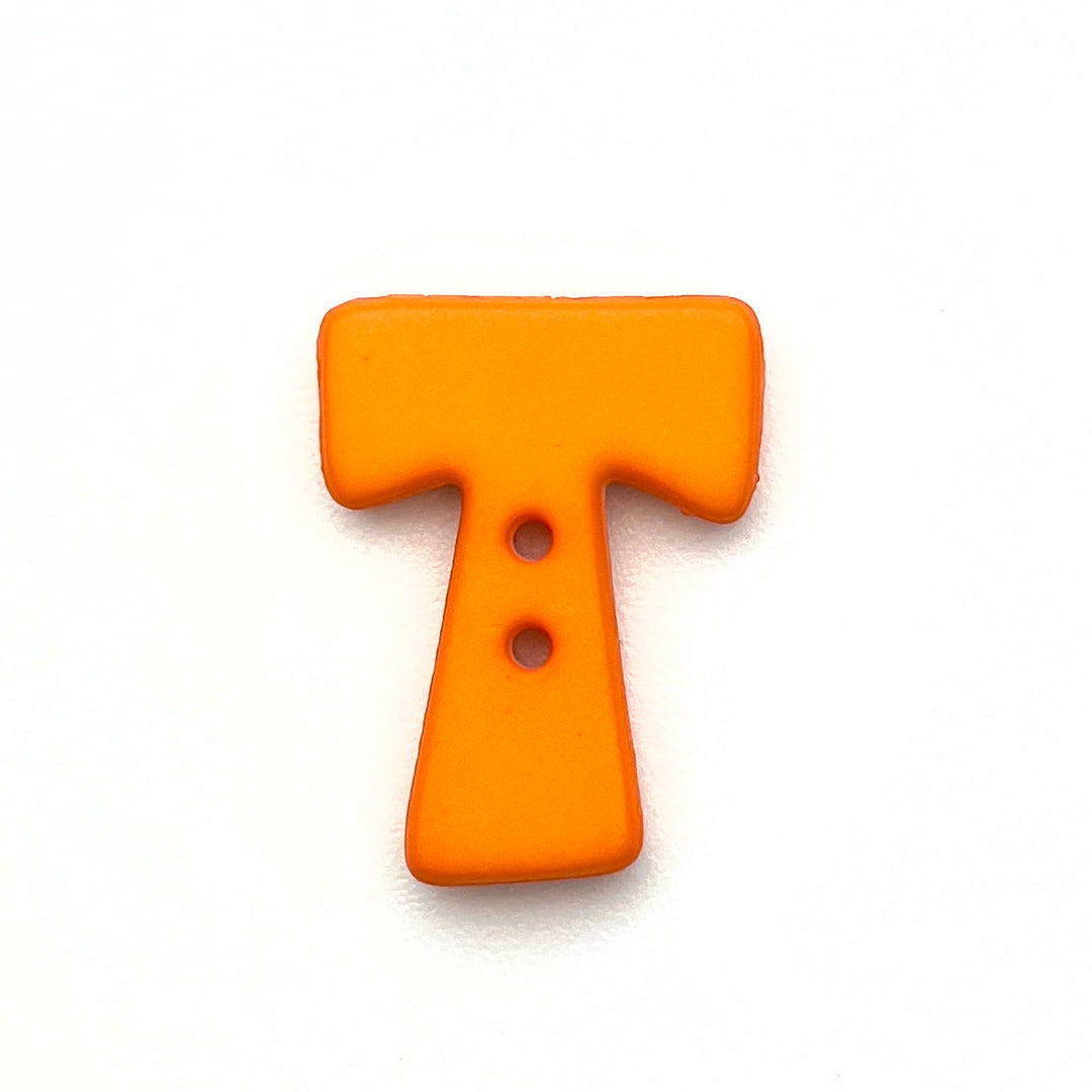1 Buchstabenknopf 18mm - T Orange