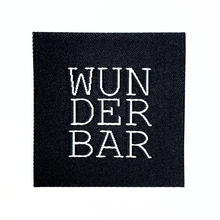 Webalbel „Wunderbar" - Schwarz - 1 Stück