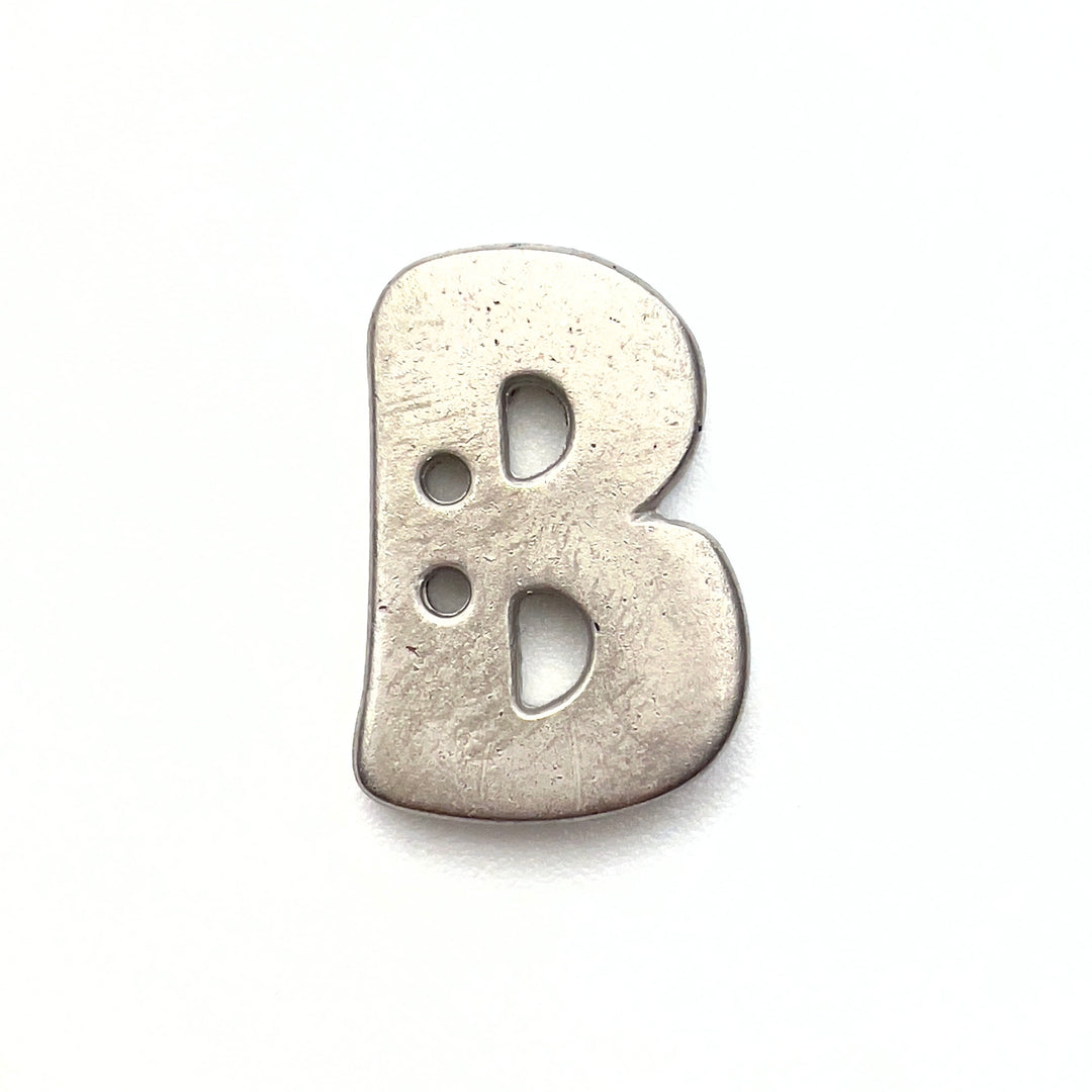 1 Metallic Buchstabenknopf 18mm - B