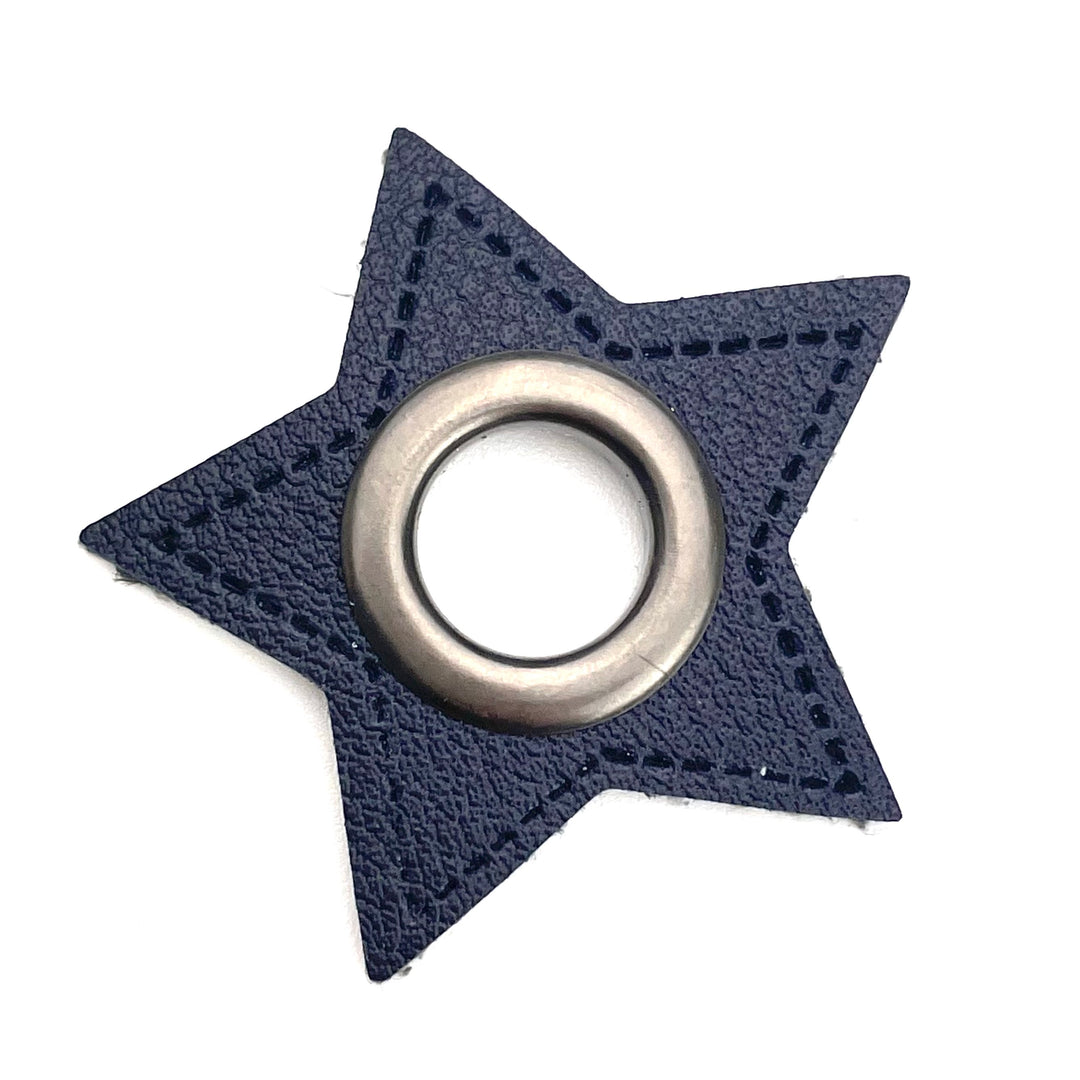 1 Stern Ösenpatch 11mm - Dunkelblau Gunmetal