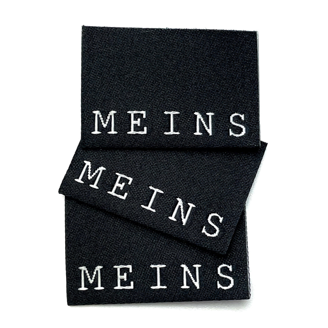3 Weblabel „meins“ - Schwarz