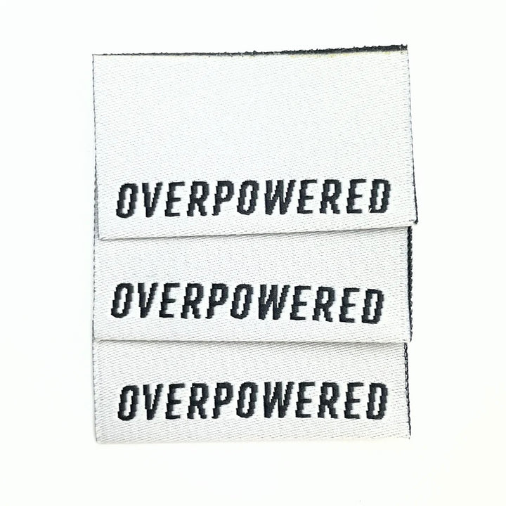 3 Weblabel „overpowered“ - Weiß