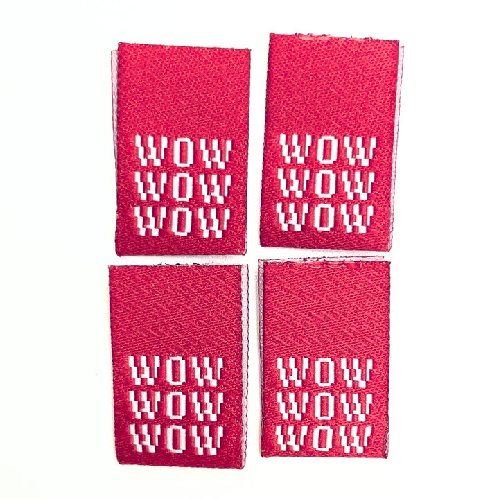 4 Weblabel "wow wow wow" - Rot