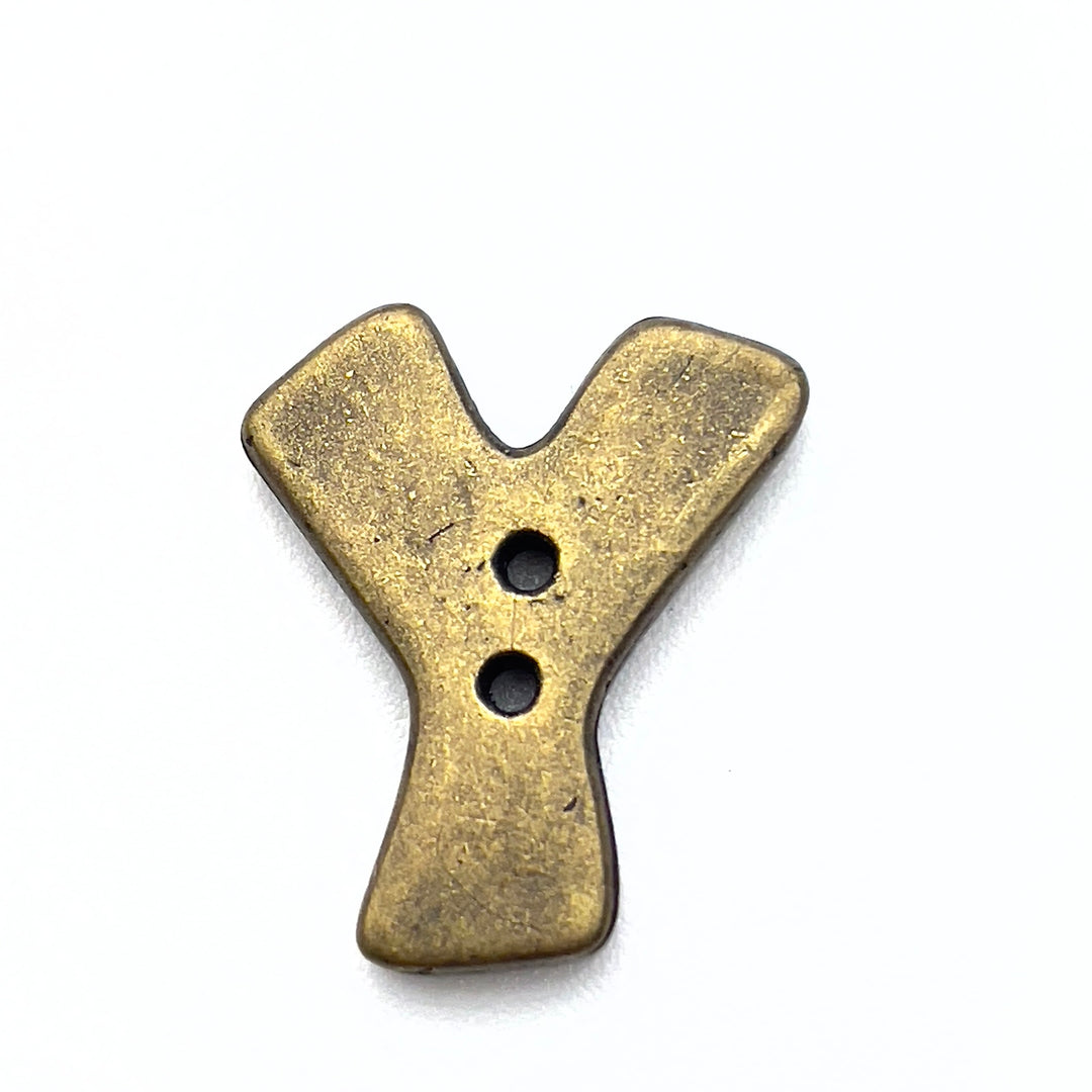 1 Metallic Buchstabenknopf 18mm - Y
