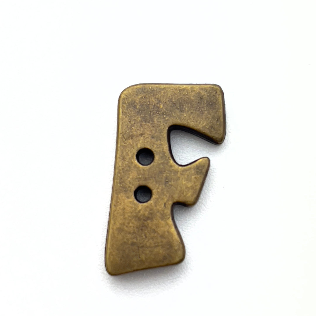 1 Metallic Buchstabenknopf 18mm - F