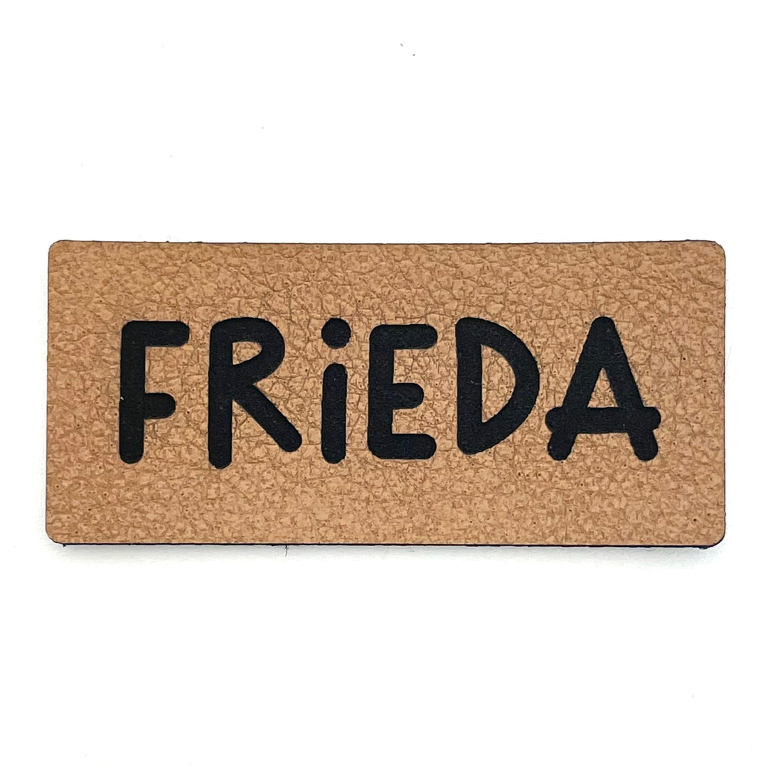 10 Kunstlederlabel "Frieda" - braun