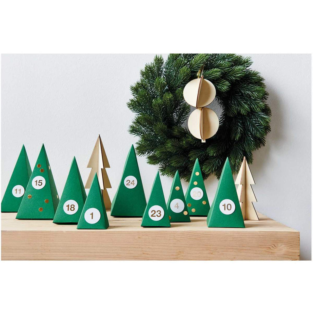 DIY Set Adventskalender Bäume 24 Stück