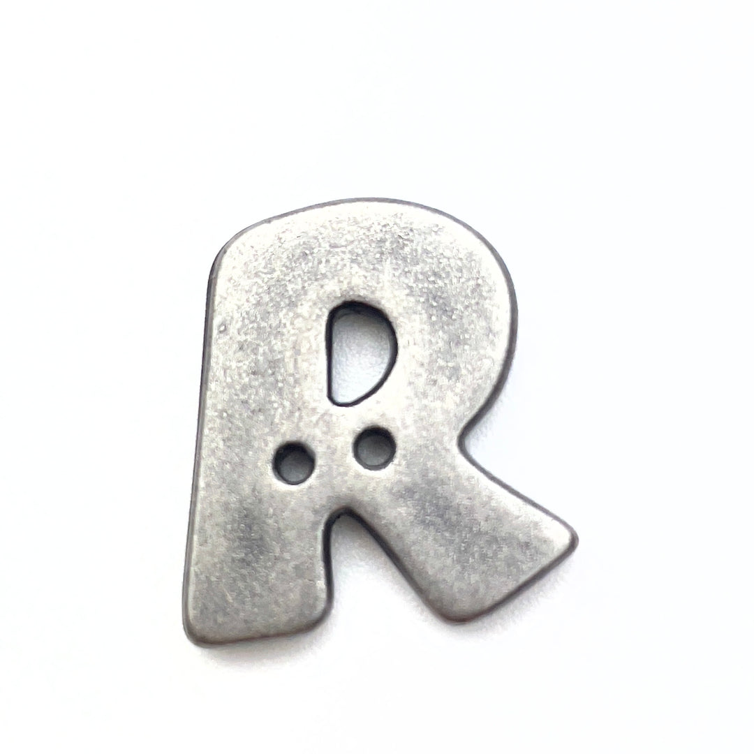 1 Metallic Buchstabenknopf 18mm - R
