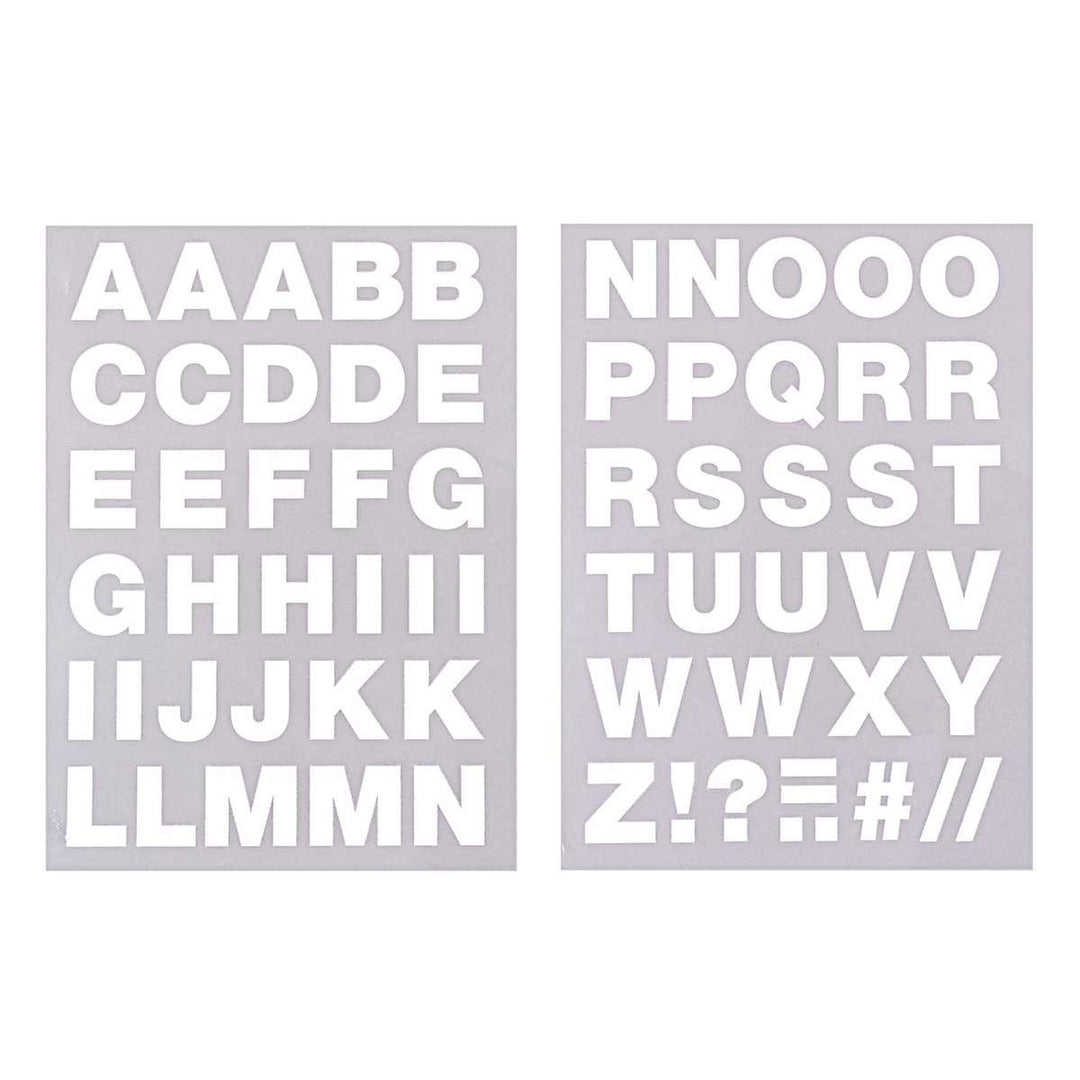 Bügelmotiv Buchstaben A-Z - Weiß