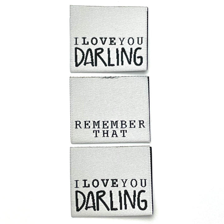 3 Weblabel „I Love you Darling“ - Offwhite