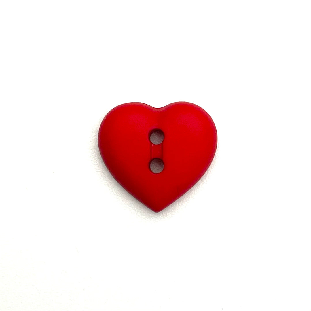 1 Herzchen Knopf 15mm - Rot