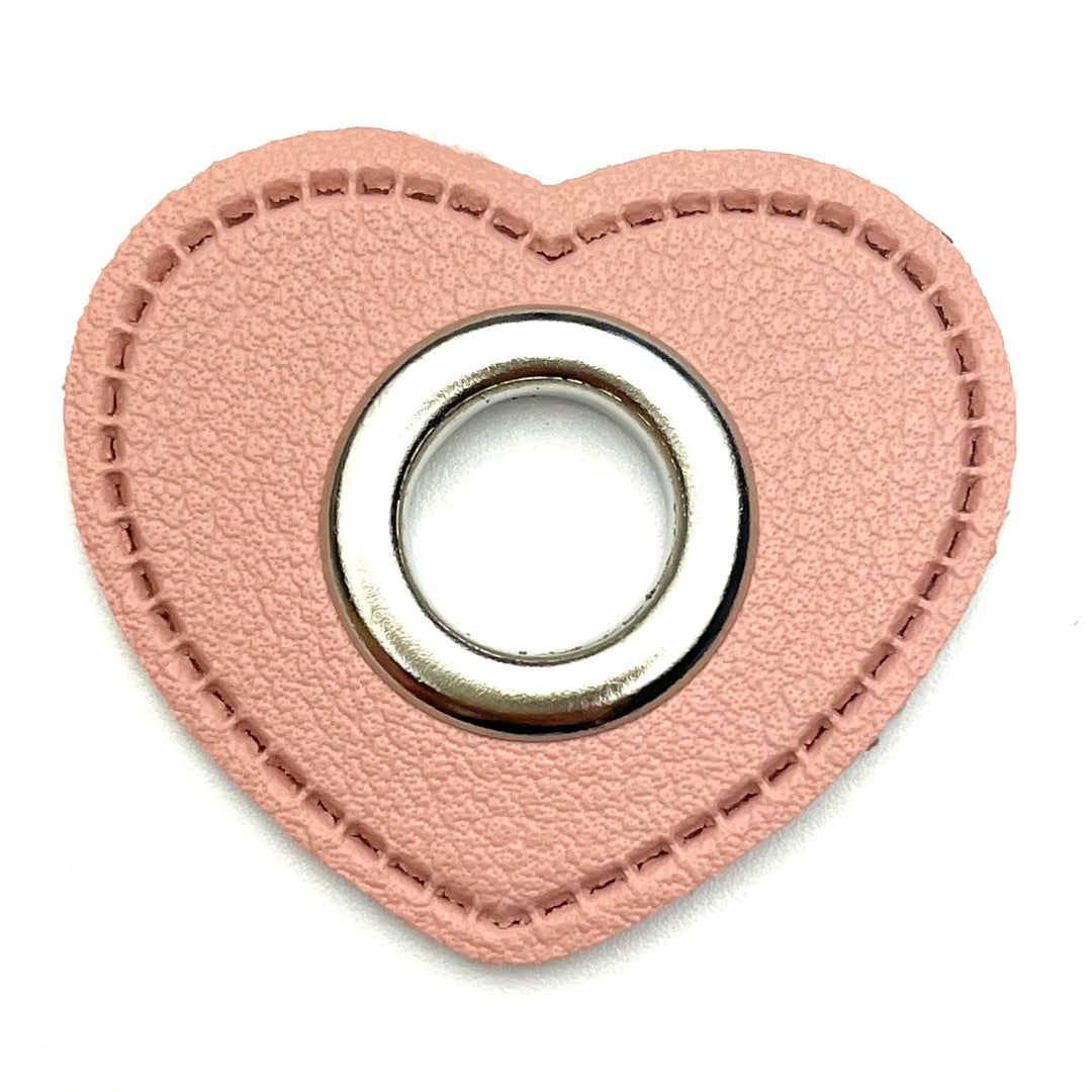 1 Herz Ösenpatch 11 mm - Rosa Nickel