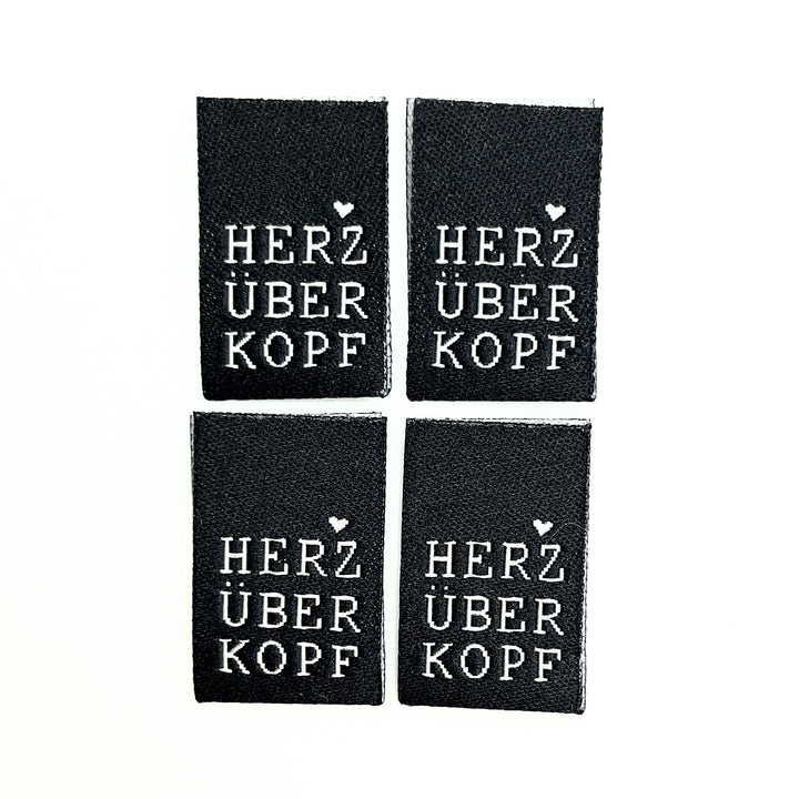 4 Weblabel "Herz über Kopf" - Schwarz