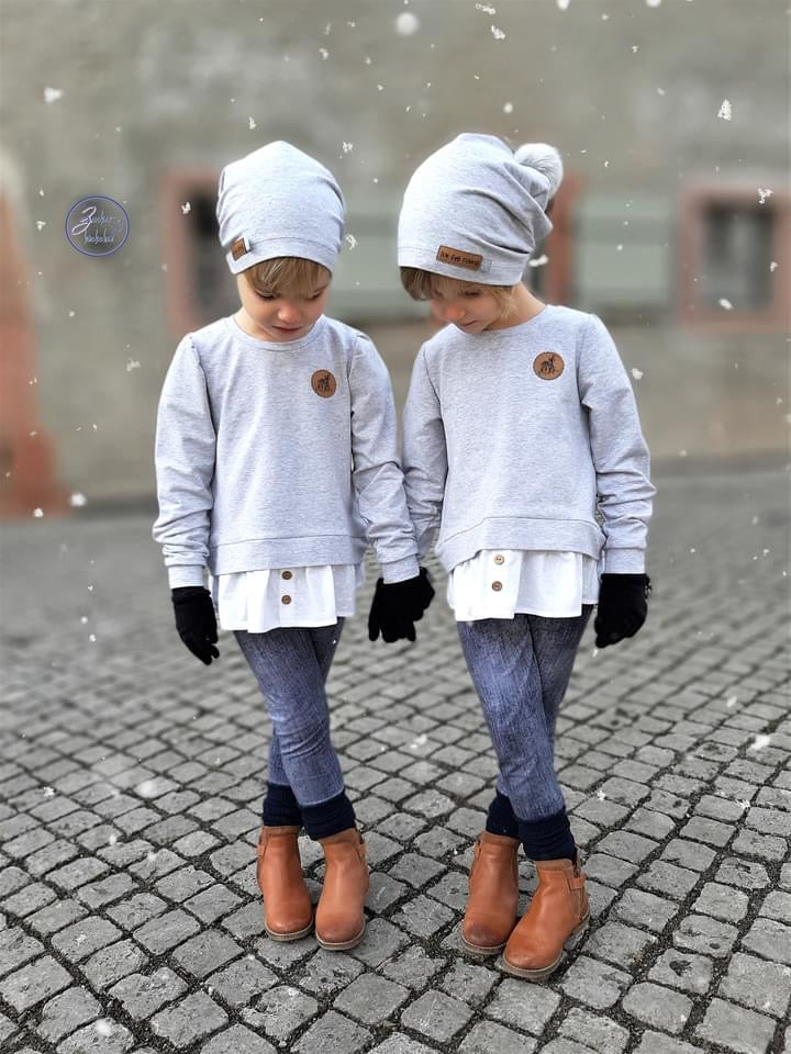 1 Kunstlederlabel "ich lieb Schnee" - Braun