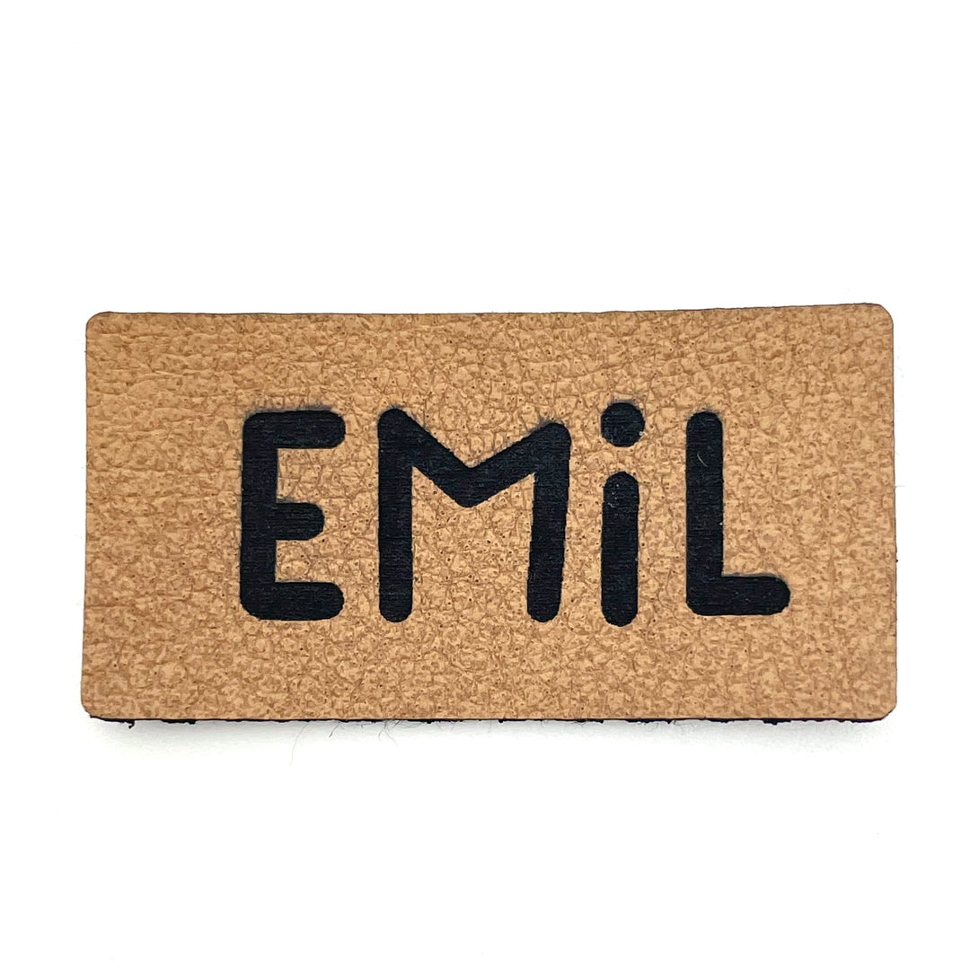 10 Kunstlederlabel "Emil" - braun