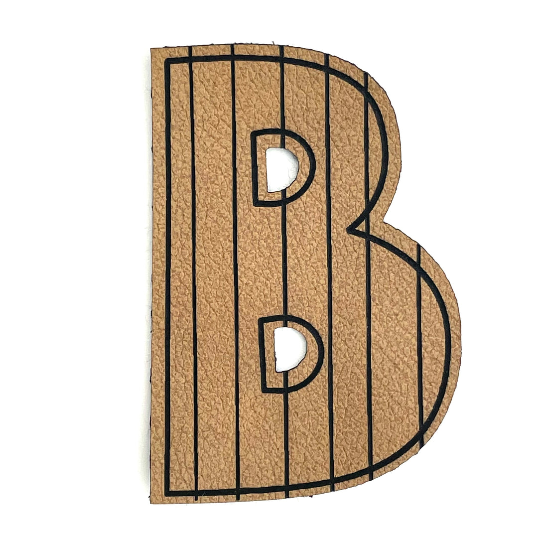 1 Kunstlederlabel Buchstabe "B" - Braun