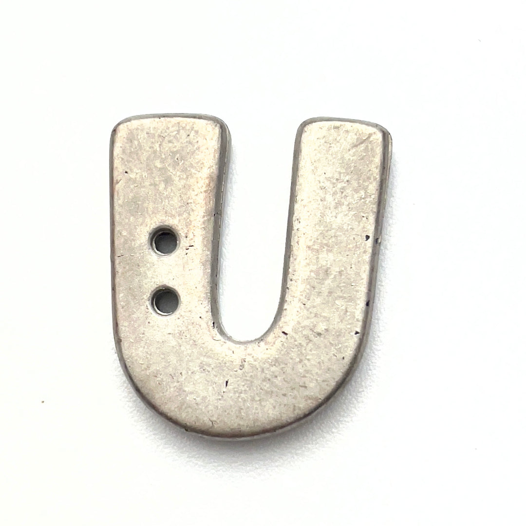 1 Metallic Buchstabenknopf 18mm - U