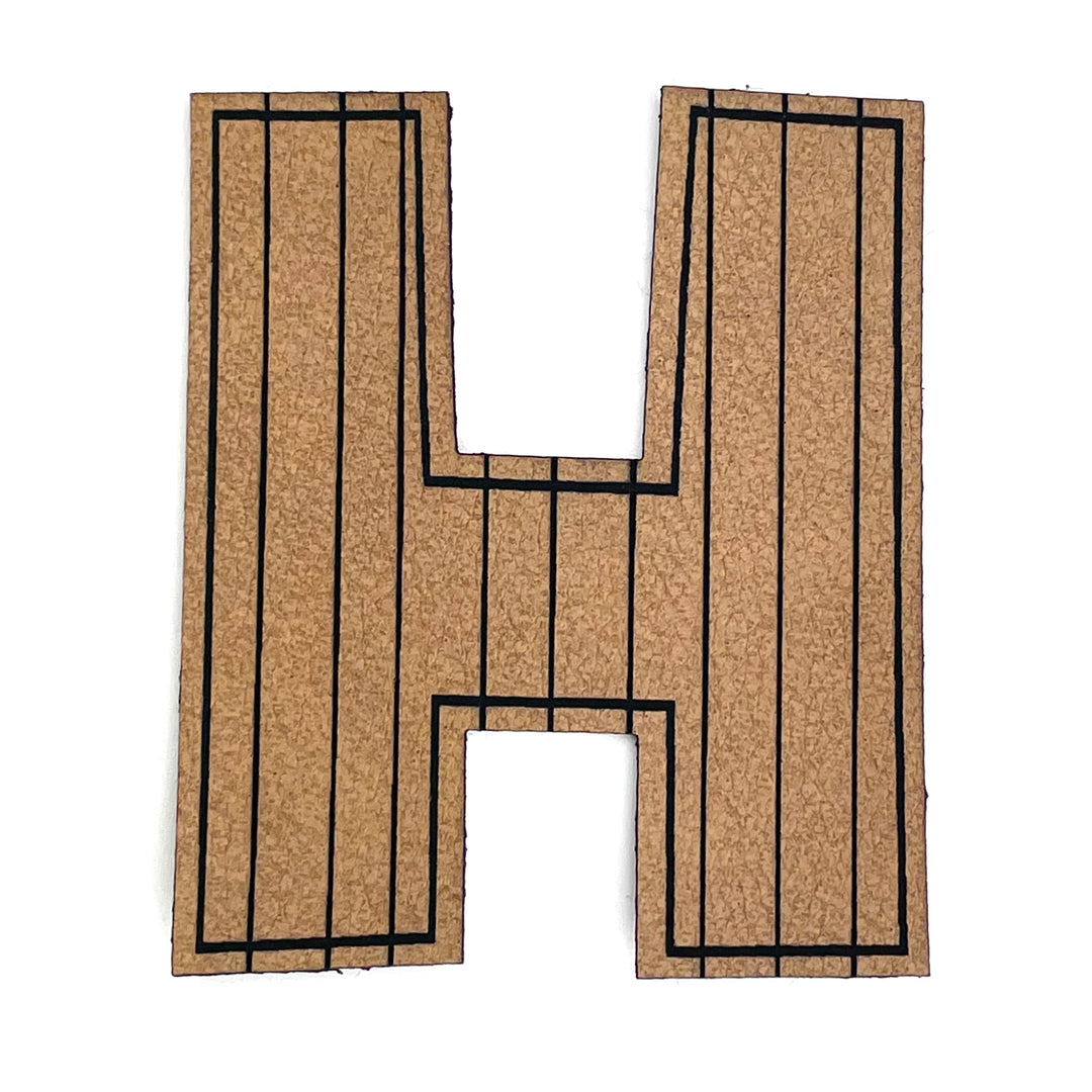 1 Kunstlederlabel Buchstabe "H" - Braun